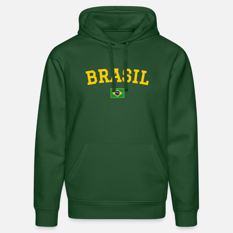 Drapeau du Brésil jaune - Sweat à capuche bio DRUMMER Stanley/Stella Unisexe - vert bouteille