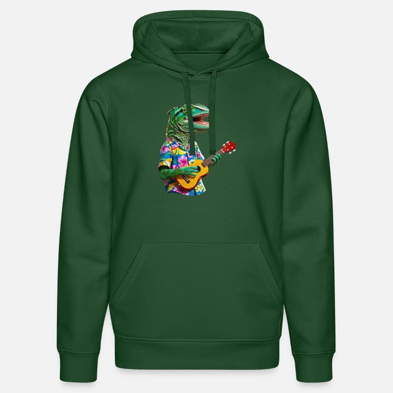 Chameleon joue du ukulélé - Sweat à capuche bio DRUMMER Stanley/Stella Unisexe - vert bouteille
