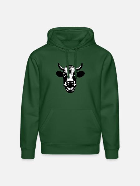 Grinning Cow - Stanley/Stella DRUMMER Unisex Organic Hoodie - bottle green