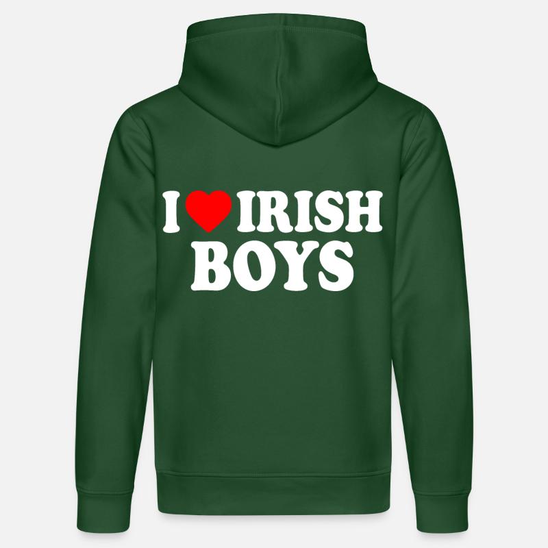 I love irish boys - Sweat à capuche bio DRUMMER Stanley/Stella Unisexe - vert bouteille