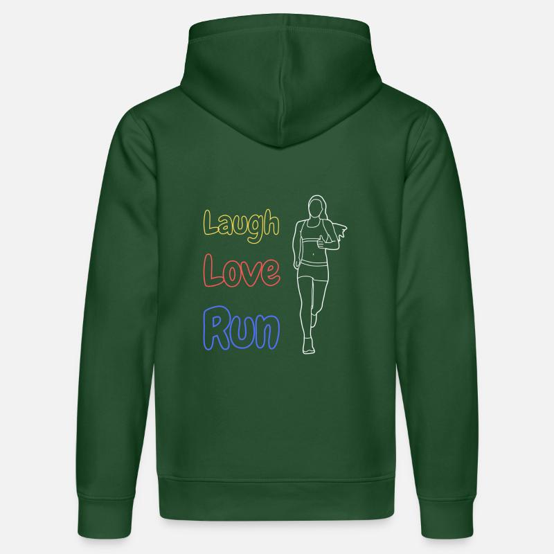 Rire Amour Courir - Sweat à capuche bio DRUMMER Stanley/Stella Unisexe - vert bouteille