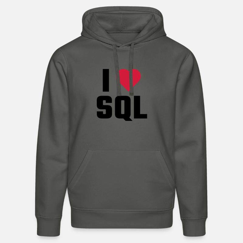 J'aime SQL - Sweat à capuche bio DRUMMER Stanley/Stella Unisexe - charbon