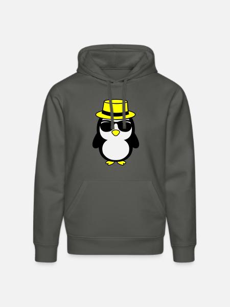Cool Penguin 02 - Stanley/Stella DRUMMER Unisex Organic Hoodie - anthracite