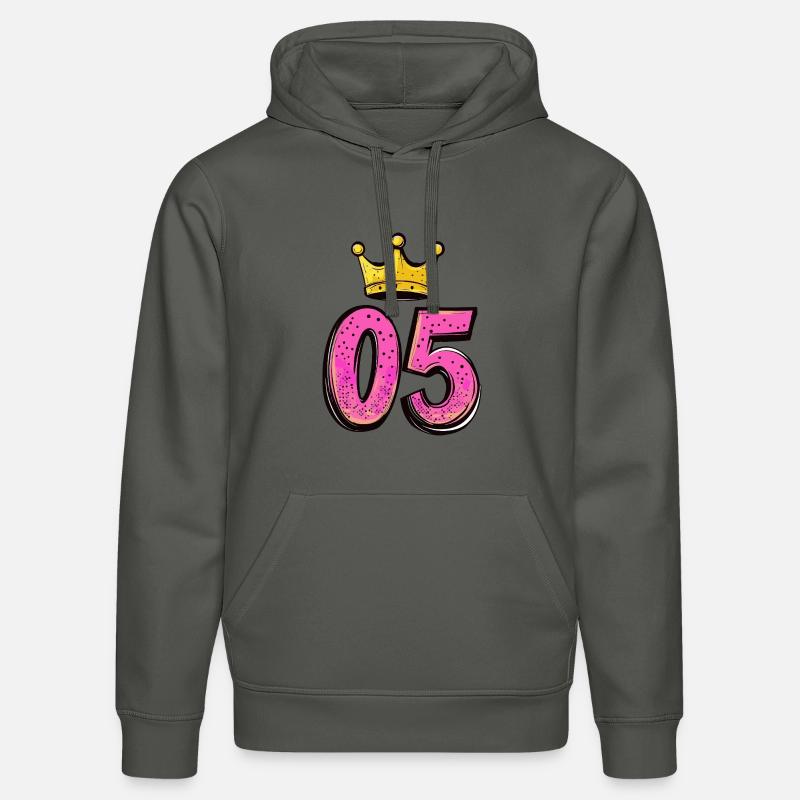Couronne à 5 chiffres - Sweat à capuche bio DRUMMER Stanley/Stella Unisexe - charbon