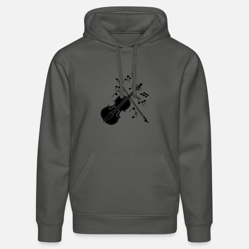 Violon avec notes - Sweat à capuche bio DRUMMER Stanley/Stella Unisexe - charbon