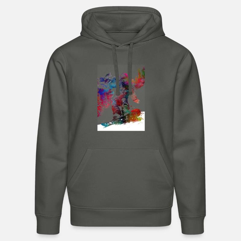 Snowboard sport art #snowboard - Sweat à capuche bio DRUMMER Stanley/Stella Unisexe - charbon