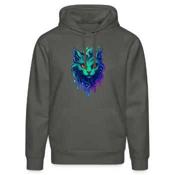 Neon Katze - Stanley/Stella Unisex Bio-Hoodie DRUMMER  - Anthrazit - Vorne - Marisol (170cm) & Nik (191cm)