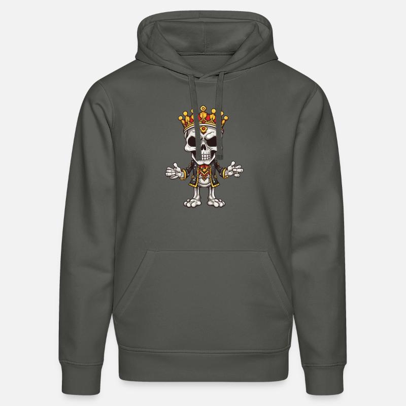 Squelette de la couronne royale - Sweat à capuche bio DRUMMER Stanley/Stella Unisexe - charbon
