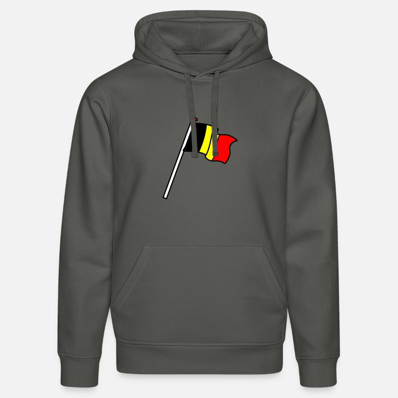 Drapeau Belgique Drapeaux BE - Sweat à capuche bio DRUMMER Stanley/Stella Unisexe - charbon
