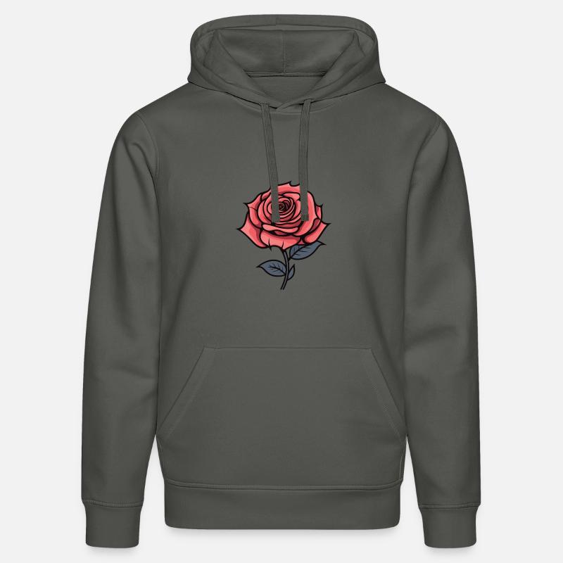 L’amour de la rose - Sweat à capuche bio DRUMMER Stanley/Stella Unisexe - charbon