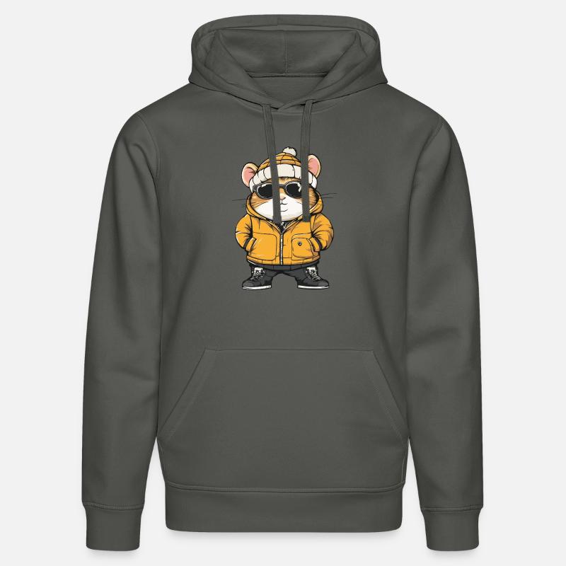 Hamster Bande dessinée cool - Sweat à capuche bio DRUMMER Stanley/Stella Unisexe - charbon