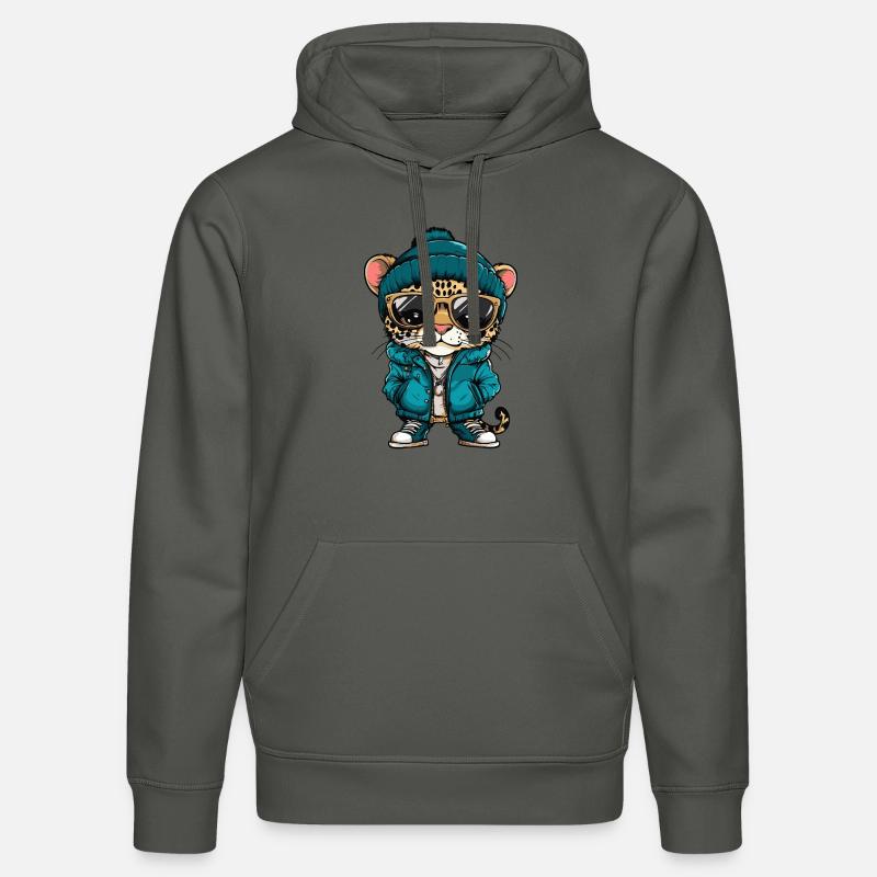 Leopard Cool Comic - Stanley/Stella Unisex Bio-Hoodie DRUMMER  - Anthrazit