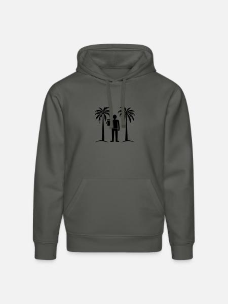 Island Palm Party - Stanley/Stella DRUMMER Unisex Organic Hoodie - anthracite