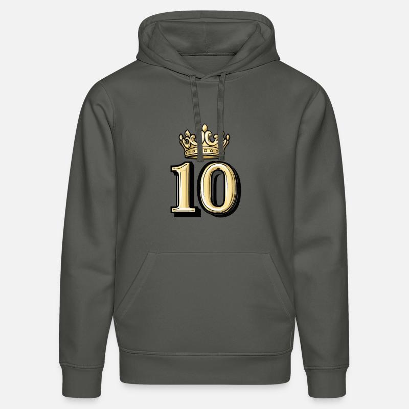Couronne à 10 chiffres - Sweat à capuche bio DRUMMER Stanley/Stella Unisexe - charbon