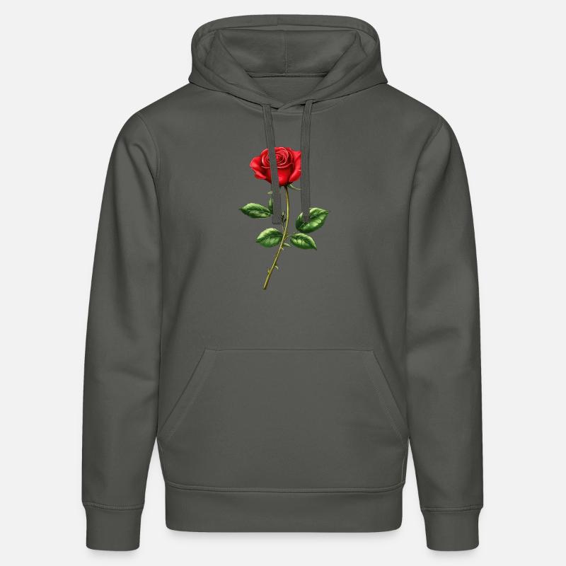 Rose Love Saint-Valentin - Sweat à capuche bio DRUMMER Stanley/Stella Unisexe - charbon