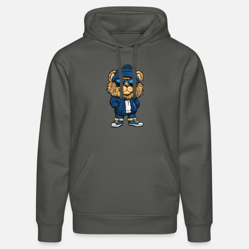 Lion Cool Bande Dessinée - Sweat à capuche bio DRUMMER Stanley/Stella Unisexe - charbon