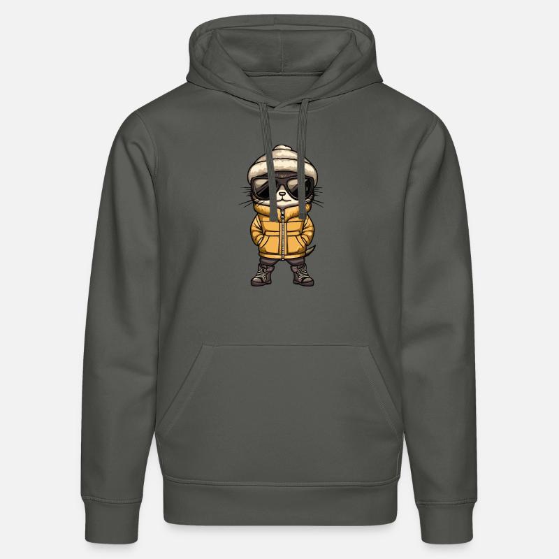 Suricate Bande dessinée cool - Sweat à capuche bio DRUMMER Stanley/Stella Unisexe - charbon