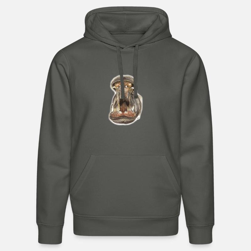 Illustration de la bouche d’hippopotame - Sweat à capuche bio DRUMMER Stanley/Stella Unisexe - charbon