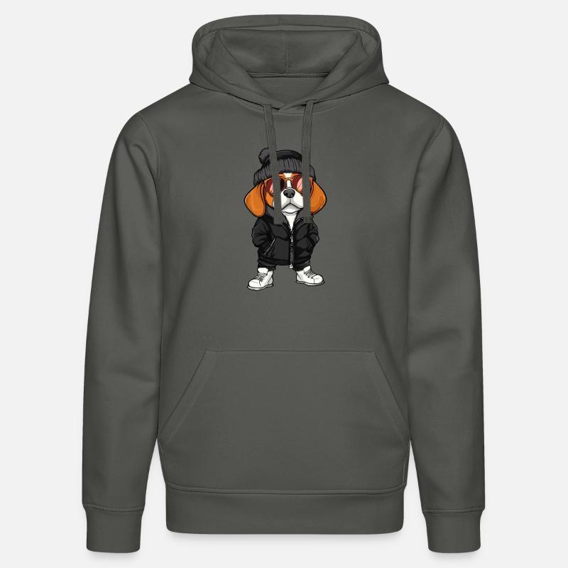 Beagle Hund Cool Comic - Stanley/Stella Unisex Bio-Hoodie DRUMMER  - Anthrazit