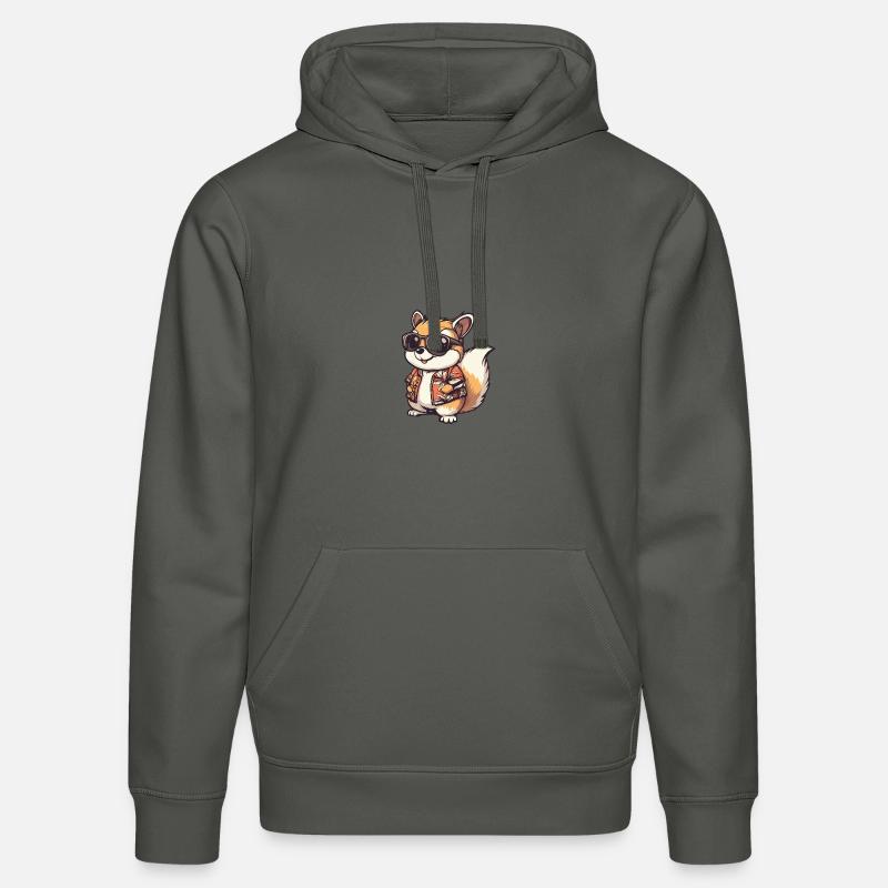 Squirrel Comic Holiday - Sweat à capuche bio DRUMMER Stanley/Stella Unisexe - charbon