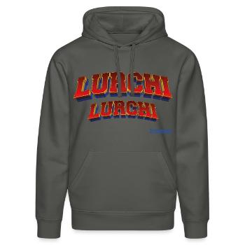 Stromberg Mit Spruch Lurchi Lurchi - Stanley/Stella Unisex Bio-Hoodie DRUMMER  - Anthrazit - Vorne - Marisol (170cm) & Nik (191cm)