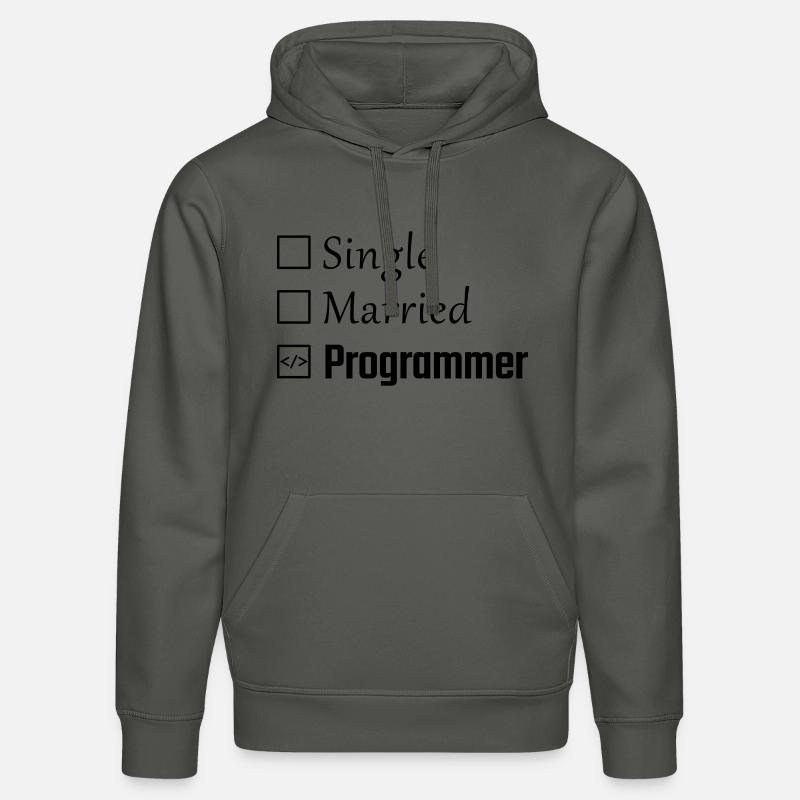 Célibataire, marié, programmeur - Sweat à capuche bio DRUMMER Stanley/Stella Unisexe - charbon
