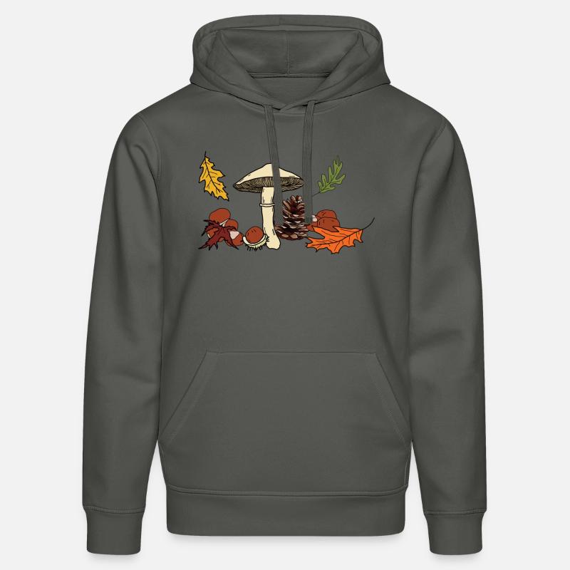 Feuilles de champignon d’automne Châtaignier - Sweat à capuche bio DRUMMER Stanley/Stella Unisexe - charbon
