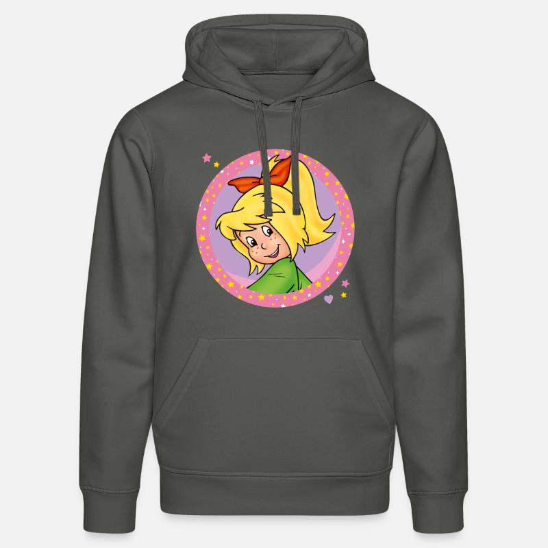 Bibi Blocksberg sourit joyeusement - Sweat à capuche bio DRUMMER Stanley/Stella Unisexe - charbon