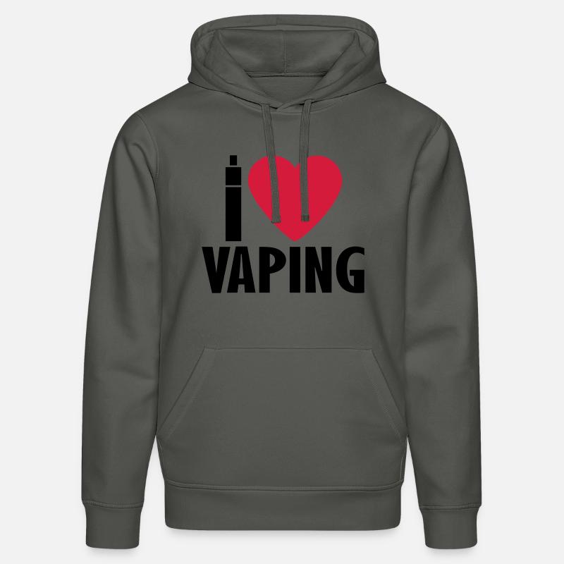 Vape shirt I Love Vaping - Sweat à capuche bio DRUMMER Stanley/Stella Unisexe - charbon