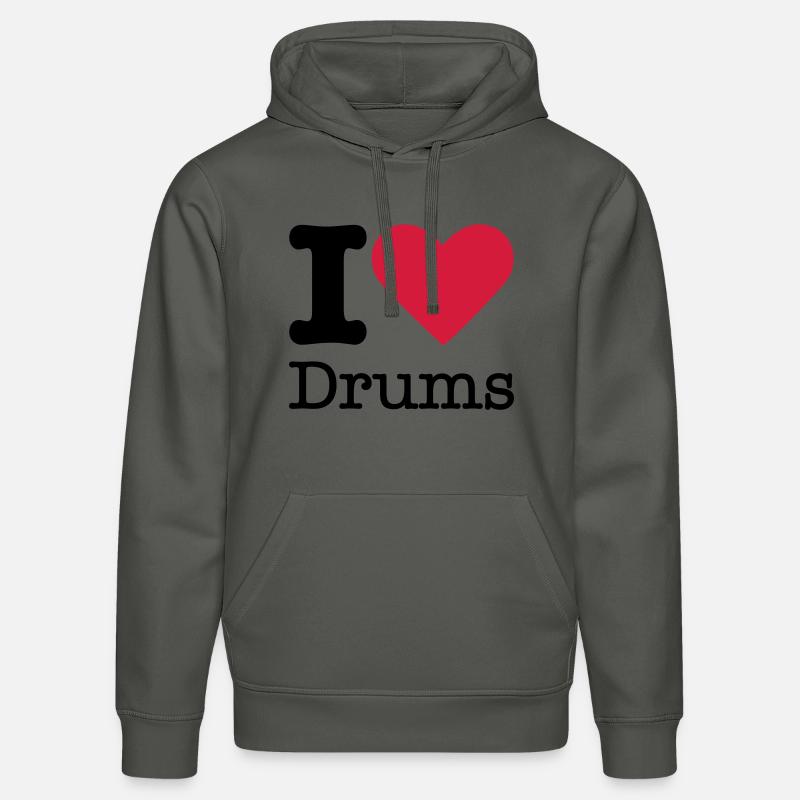 J'aime Drums - Sweat à capuche bio DRUMMER Stanley/Stella Unisexe - charbon