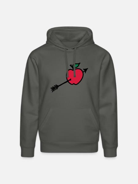 arrow butt apple heart shot - Stanley/Stella DRUMMER Unisex Organic Hoodie - anthracite