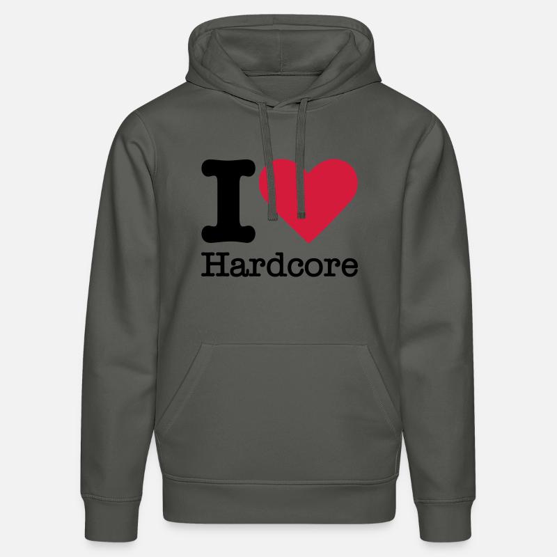J'aime Hardcore - Sweat à capuche bio DRUMMER Stanley/Stella Unisexe - charbon