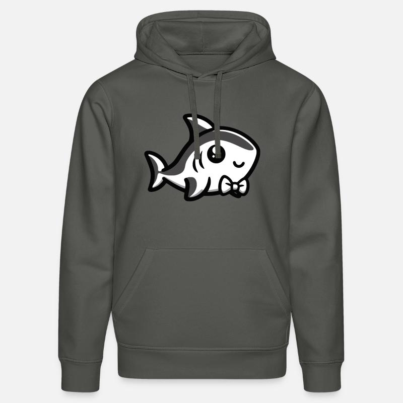Requin mignon avec nœud papillon - Sweat à capuche bio DRUMMER Stanley/Stella Unisexe - charbon