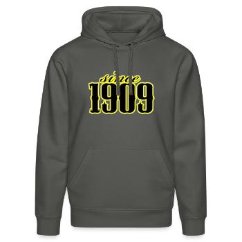 since 1909 (black) - Stanley/Stella Unisex Bio-Hoodie DRUMMER  - Anthrazit - Vorne - Marisol (170cm) & Nik (191cm)