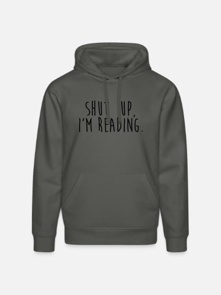 Shut up, i'm reading - Stanley/Stella DRUMMER Unisex Organic Hoodie - anthracite
