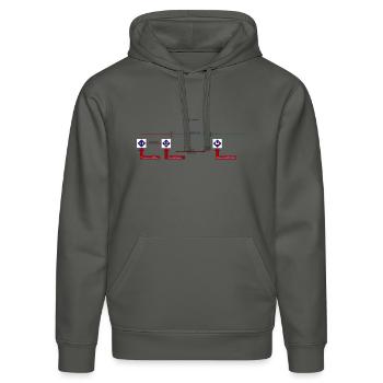 Schutzstrecke, Regelbauart: Skizze mit El-Signalen - Stanley/Stella Unisex Bio-Hoodie DRUMMER  - Anthrazit - Vorne - Marisol (170cm) & Nik (191cm)