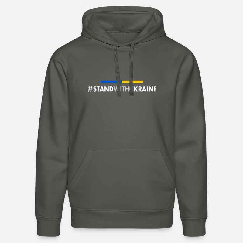 Stand with ukraine - Sweat à capuche bio DRUMMER Stanley/Stella Unisexe - charbon