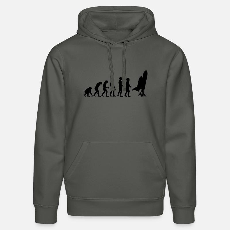 evolution_astronaut_g1 - Sweat à capuche bio DRUMMER Stanley/Stella Unisexe - charbon