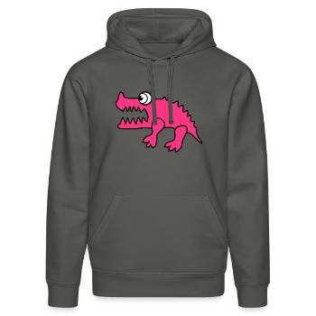 Crocodile (changement de couleur individuelle) - Sweat à capuche bio DRUMMER Stanley/Stella Unisexe - charbon - Devant - Marisol (170cm) & Nik (191cm)