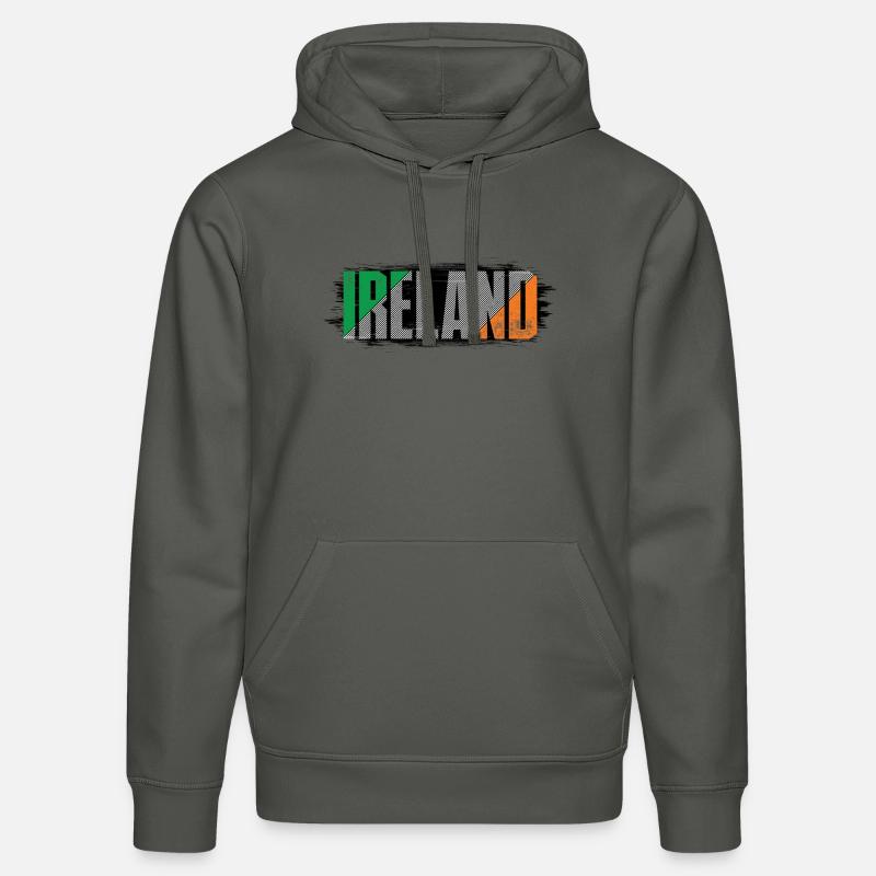 Drapeau de l’Irlande Mot-symbole rayé - Sweat à capuche bio DRUMMER Stanley/Stella Unisexe - charbon