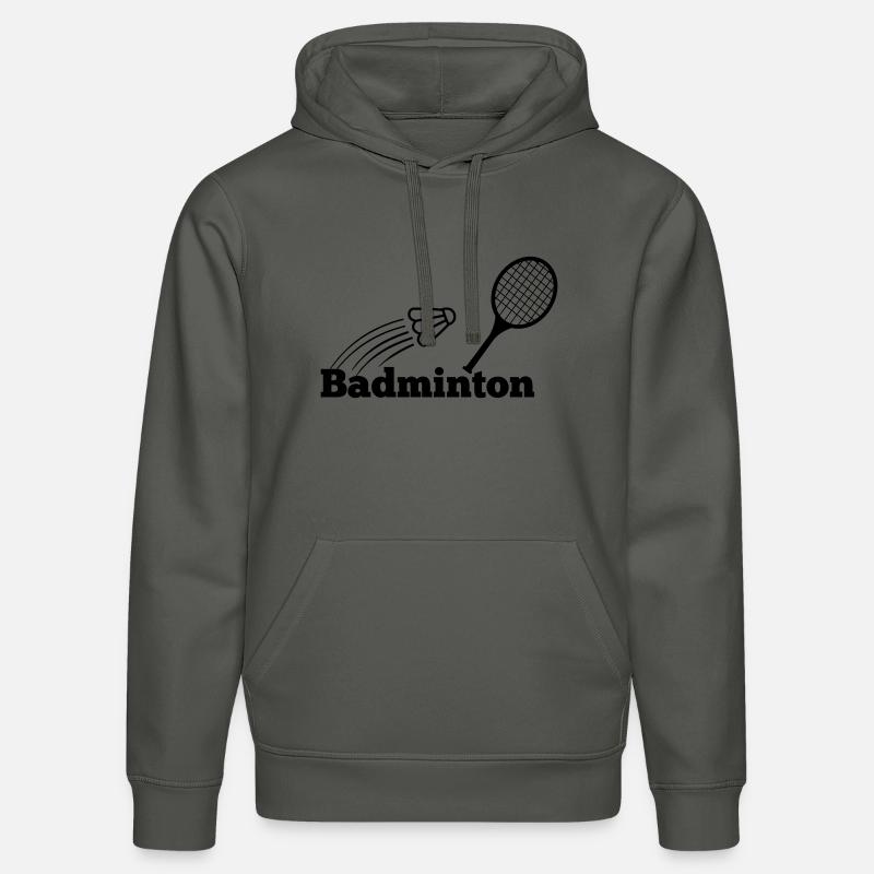 Badmintontext mit Shuttle und Schläger - Stanley/Stella Unisex Bio-Hoodie DRUMMER  - Anthrazit