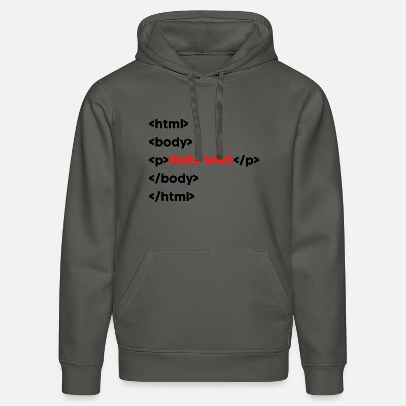 Hallo Welt HTML – Lustiges Programmierer & Coding  - Stanley/Stella Unisex Bio-Hoodie DRUMMER  - Anthrazit