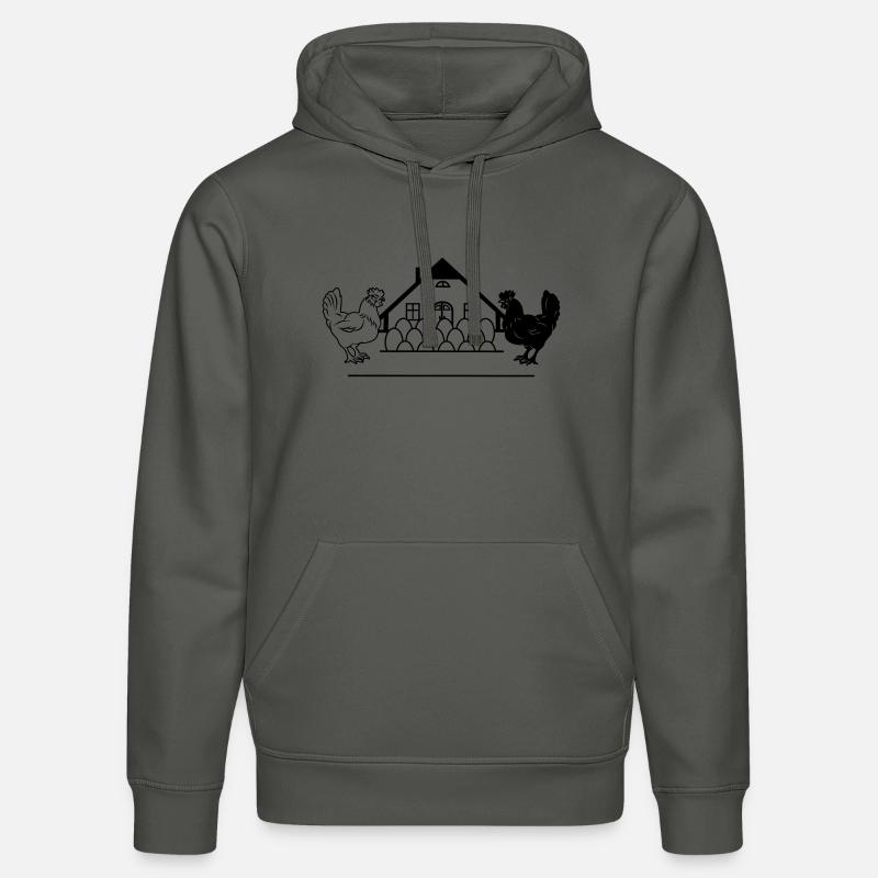 Dunkles und helles Hühnermonogramm-Logo - Stanley/Stella Unisex Bio-Hoodie DRUMMER  - Anthrazit