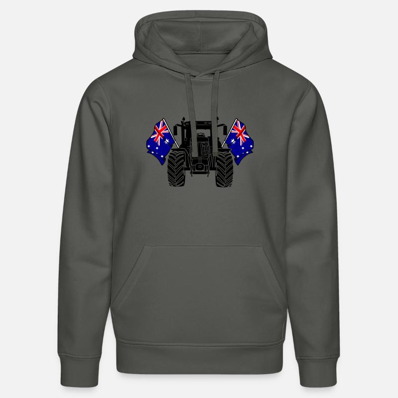 Traktor zwei Flaggen Australien - Stanley/Stella Unisex Bio-Hoodie DRUMMER  - Anthrazit