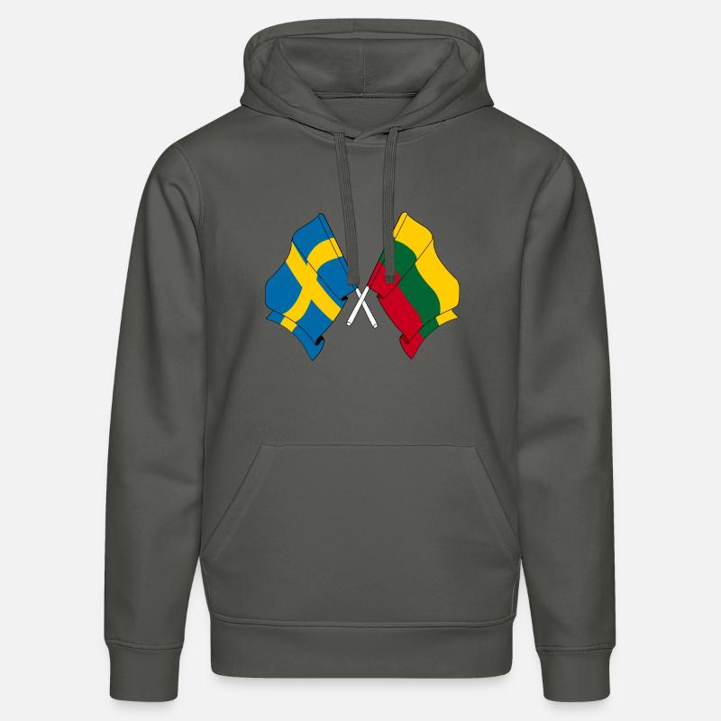Drapeau Suède, drapeau Lituanie - Sweat à capuche bio DRUMMER Stanley/Stella Unisexe - charbon