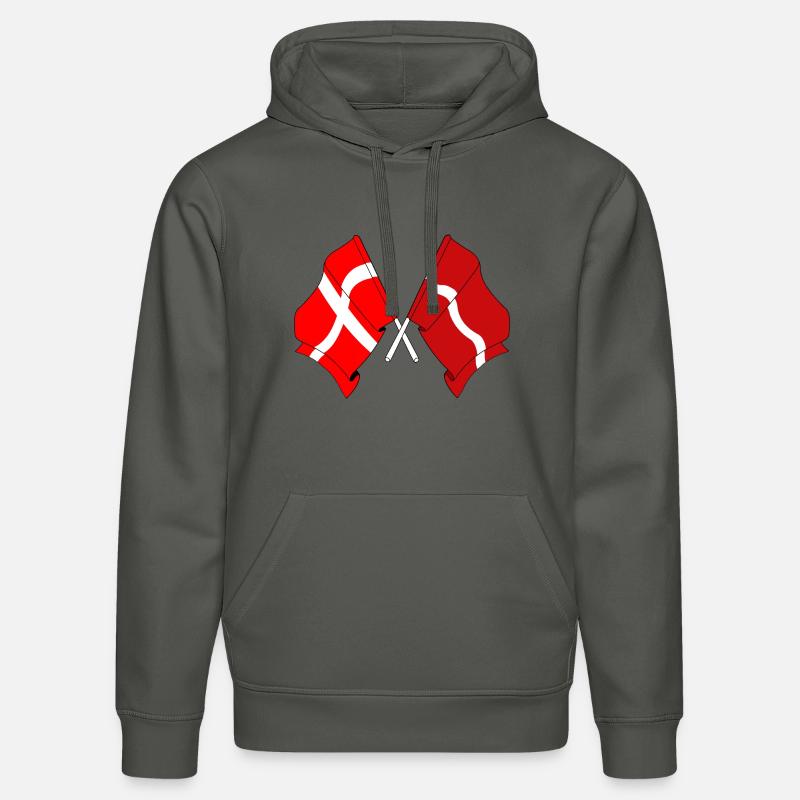 Drapeau Danemark, drapeau Lettonie - Sweat à capuche bio DRUMMER Stanley/Stella Unisexe - charbon