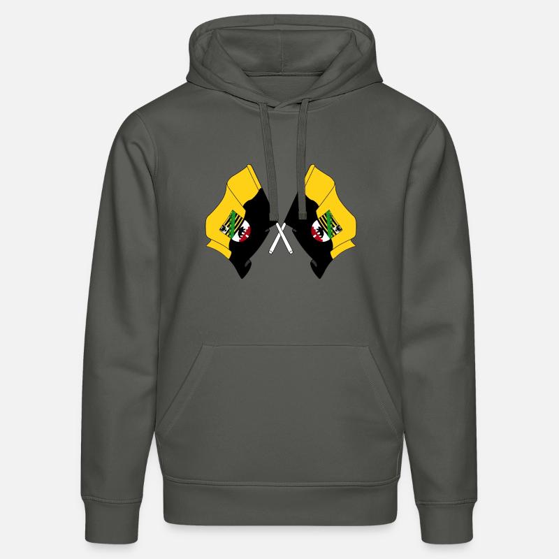 Drapeaux traversés en Saxe-Anhalt - Sweat à capuche bio DRUMMER Stanley/Stella Unisexe - charbon