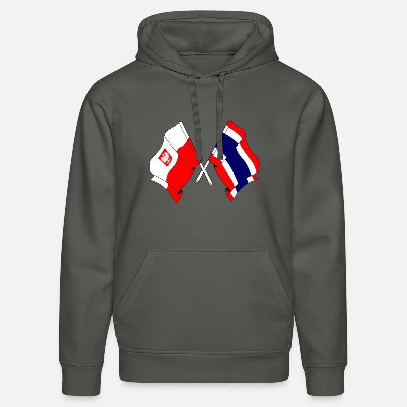 Drapeau Pologne, Thaïlande - Sweat à capuche bio DRUMMER Stanley/Stella Unisexe - charbon