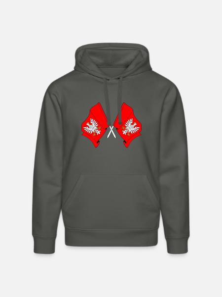 Two flags Masovia - Stanley/Stella DRUMMER Unisex Organic Hoodie - anthracite