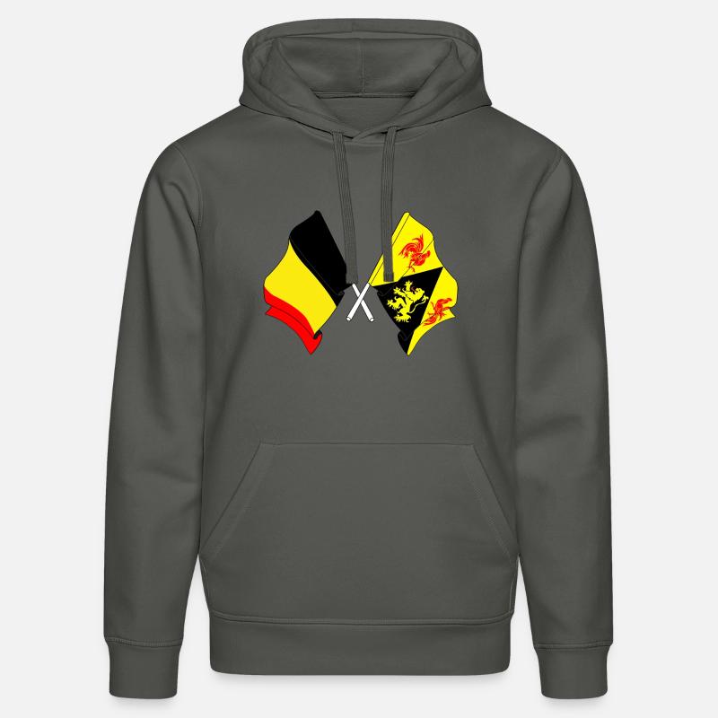 Drapeau Belgique et drapeau Brabant wallon - Sweat à capuche bio DRUMMER Stanley/Stella Unisexe - charbon